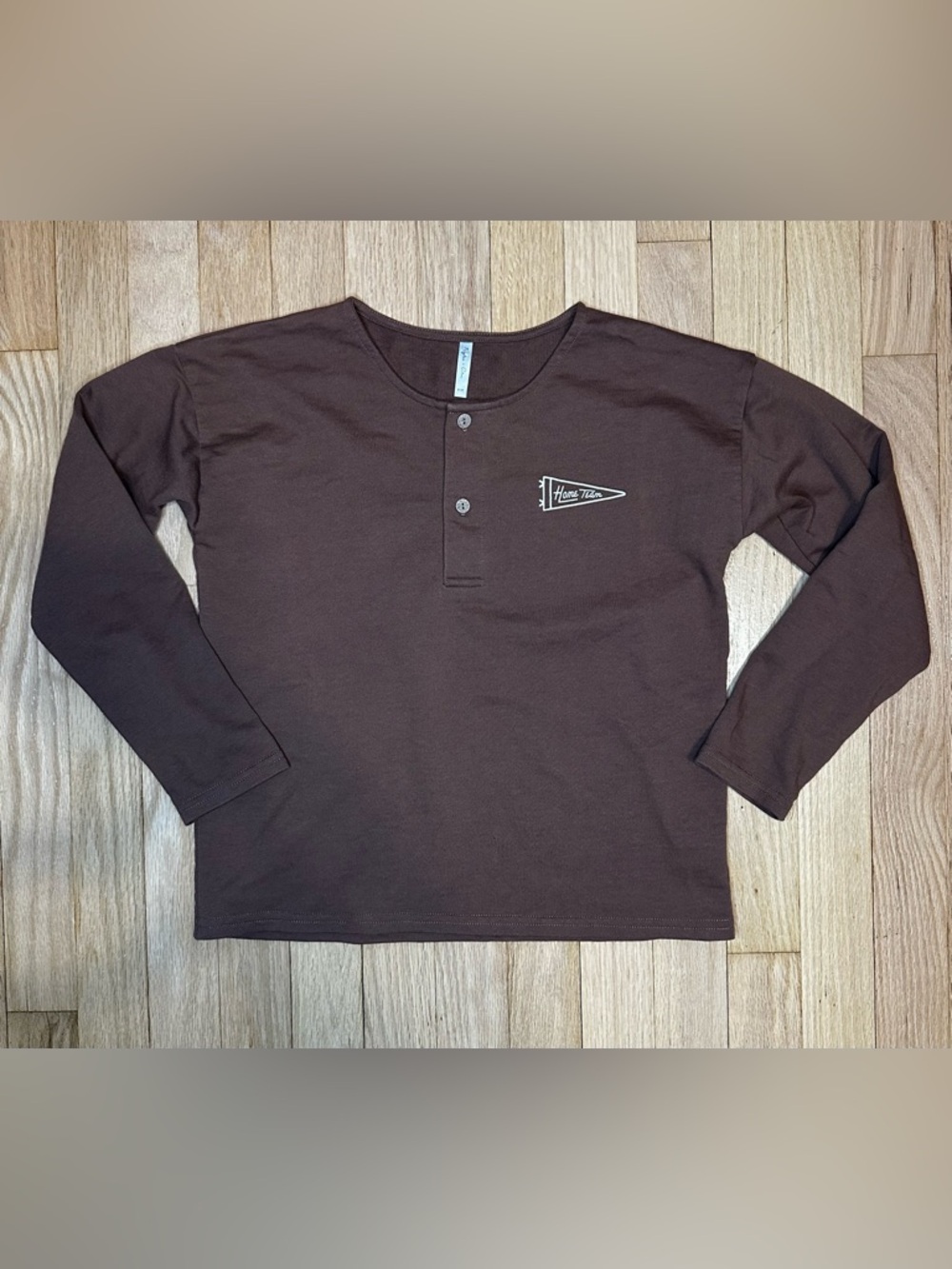 Rylee + Cru Size: 8-9Y Brown Henley Tee